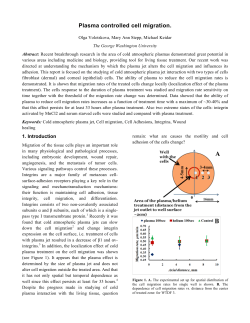 Plasma controlled cell migration