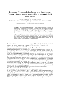 Extended Numerical simulation in a liquid spray thermal plasma reactor assisted by a magnetic field.