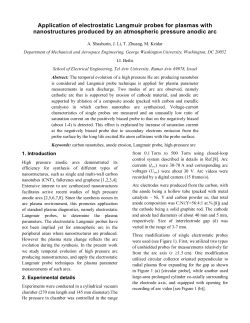 Application of electrostatic Langmuir probes for plasmas with nanostructures produced by an atmospheric pressure anodic arc