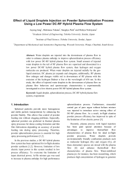 Effect of Liquid Droplets Injection on Powder Spheroidization Process Using a Low Power DC-RF Hybrid Plasma Flow System