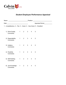 Student Employee Performance Appraisal
