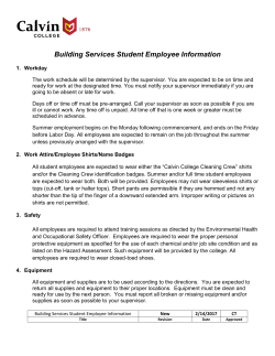 Building Services Students Employee Information