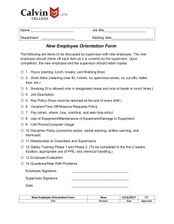 New Employee Orientation Form