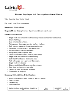 Student Employee Job Description Crew Worker