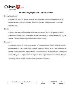 Student Employee Job Classifications