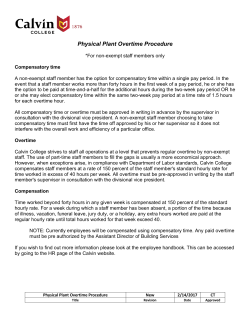 Physical Plant Overtime Procedure