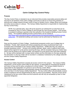 Calvin College Key Control Policy