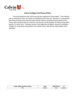 Calvin College Cell Phone Policy