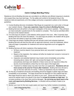 Calvin College Bed Bug Policy