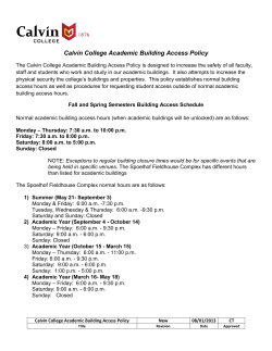 Calvin College Academic Building Access Policy