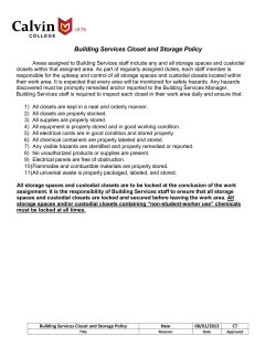 Building Services Closet and Storage Policy