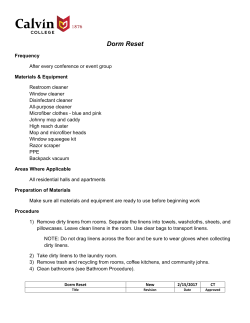 Dorm Room Reset