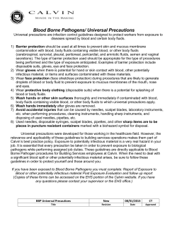 Blood Borne Pathogen Universal Precautions