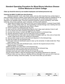Blood Borne Pathogen Procedures Forms