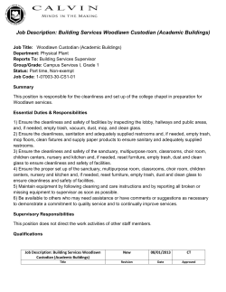 Job Description Building Services Woodlawn Custodian (Academic Buildings)
