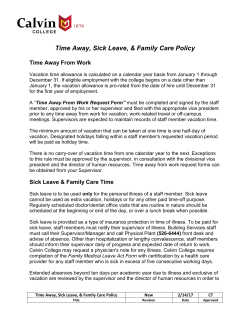 Time Away, Sick Leave, & Family Care Policy