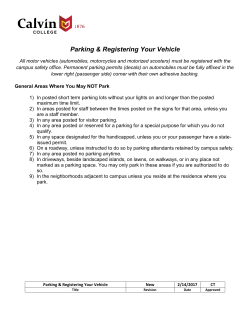 Parking & Registering Your Vehicle