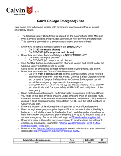 Calvin College Emergency Plan