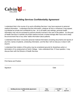 Building Services Confidentiality Agreement