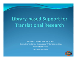 Library-based Support for Translational Medicine