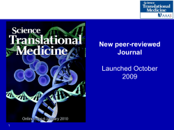 Science Translational Medicine : New Peer-reviewed Journal