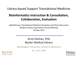 A Role for Every Library in Support of Genomic Medicine