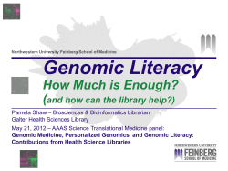 Genomic Literacy: How Much is Enough? (And How Can the Library Help?)