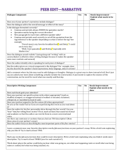 Peer Edit - Video Narrative