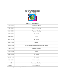 Friday 6th Grade Schedule 2014-2015