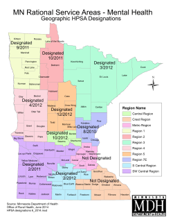 Mental Health Health Professional Shortage Area (HPSA) designations