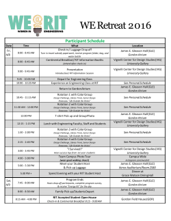 Schedule - Participant