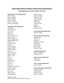 List of MCPS National Merit Scholarship Semifinalists