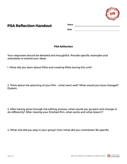 PSA Reflection Document