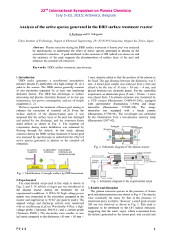 Analysis of the active species generated in the DBD surface treatment reactor