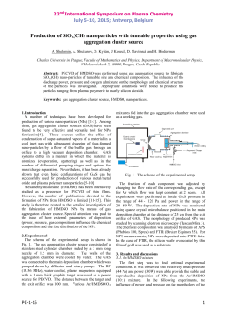 Production of SiOx(CH) nano-particles with tuneable properties using gas aggregation cluster source