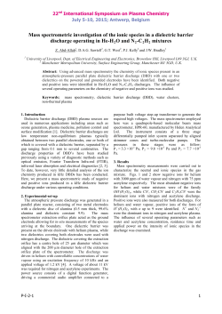 Mass spectrometric investigation of the ionic species in a dielectric barrier discharge operating in He-H2O and N2-C2H2 mixtures