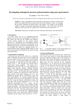 Investigating atmospheric-pressure polymerization using mass spectrometry