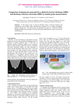 Comparison of plasma jets generated by a dielectric barrier discharge (DBD) and discharge with bare electrodes (DBE) by double probe measurements