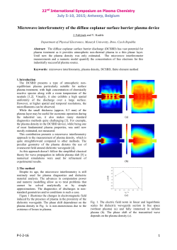 Microwave interferometry of the diffuse coplanar surface barrier plasma device
