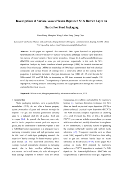 Investigations of Surface Waves Plasma Deposited SiOx Barrier Layer on Plastic For Food Packaging