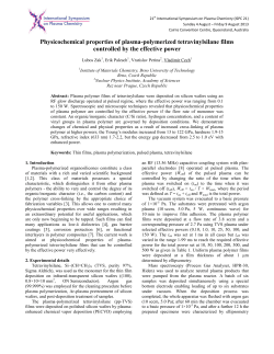 Physicochemical properties of plasma-polymerized tetravinylsilane films controlled by the effective power