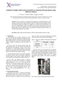 Synthesis of Single-Walled Carbon Nanotube by Induction Thermal Plasma Technology using Different Catalysts