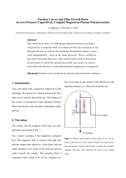 Paschen Curves and Film Growth Rates in Low Pressure Capacitively Coupled Magnetron Plasma Polymerization