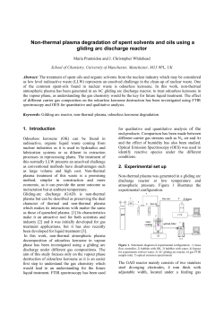 Non-thermal plasma degradation of spent solvents and oils using a gliding arc discharge reactor
