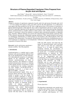 Structure of Plasma-Deposited Copolymers Films Synthesized of the Two Chemically Well-Polymerizable Comonomers Acrylic Acid and Styrene