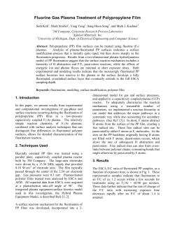Fluorine Gas Plasma Treatment of Polypropylene Films
