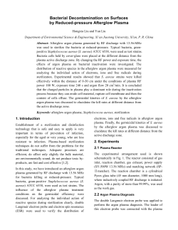 Bacterial Decontamination on Surfaces by Reduced-pressure Afterglow Plasma