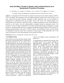 HEAT AND MASS TRANSFER IN PLASMA REACTOR WITH CONFINED PLASMA JET FLOW DURING NANOPOWDERS PRODUCTION