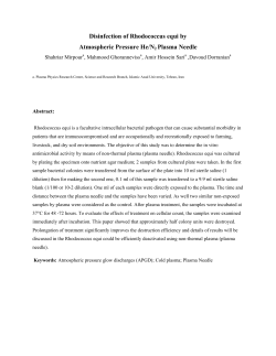 Deactivation of Rhodococcus equi using nonthermal atmospheric plasma needle