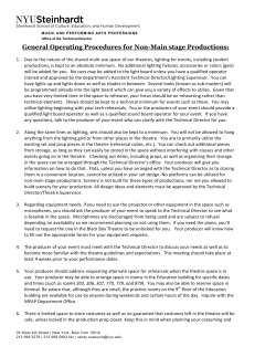 General Operating Procedures for Non-Mainstage Productions